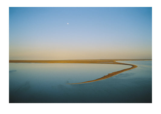 Moonrise over flooded wetlin the Top End. Lake Eyre South, South Australia, Australia.